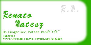 renato matesz business card